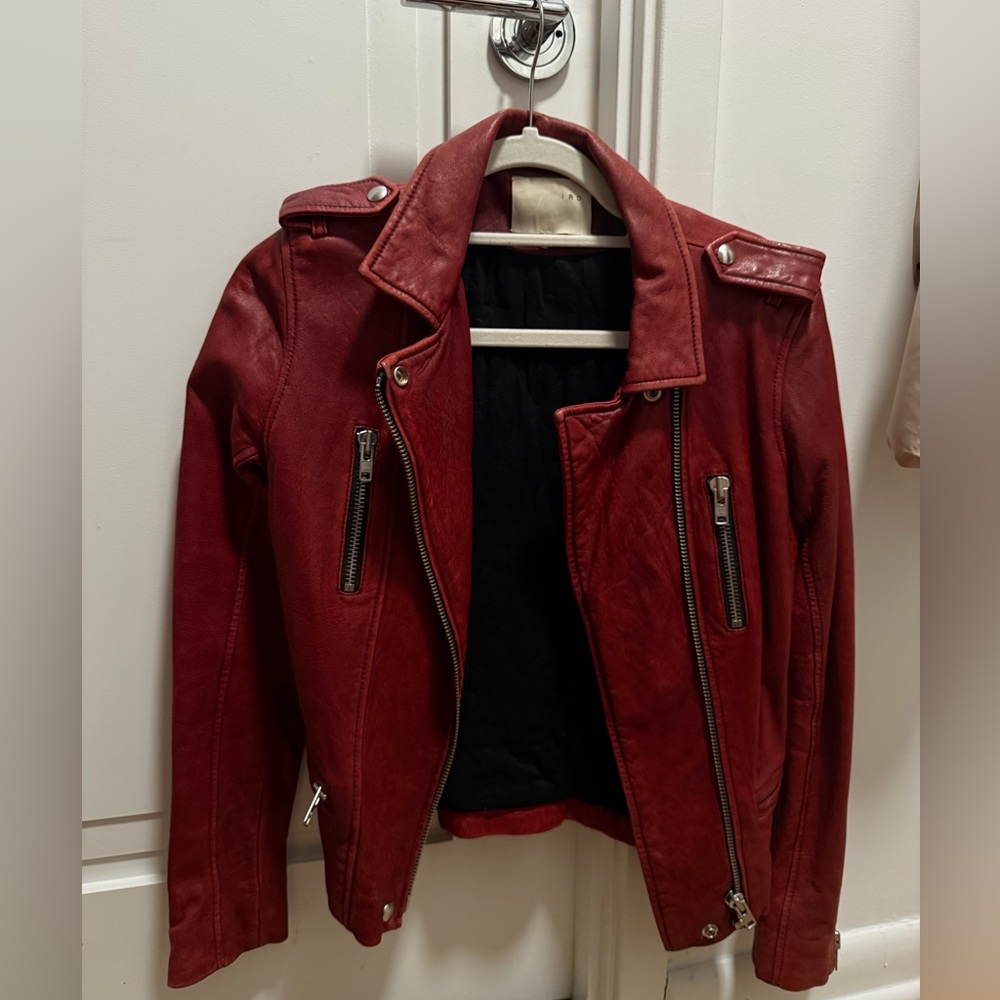 Women's Red Leather Jacket